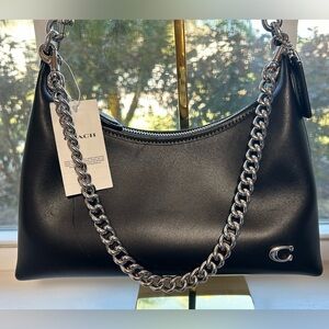 NWT🌷COACH Juliet Leather Chain Black Shoulder Bag